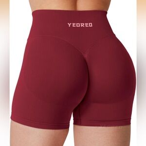 Yeoreo High-Waist Burgundy Bike Shorts for Women